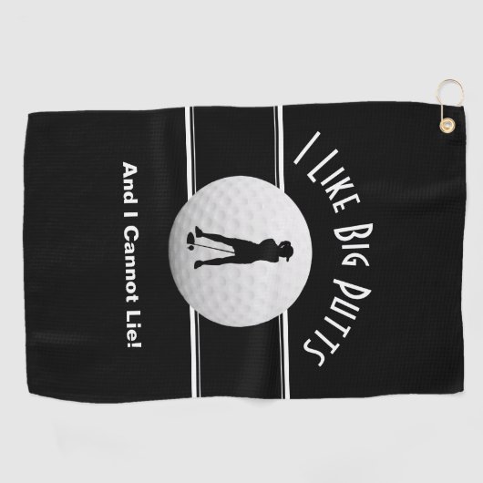 彼女の黒い可愛のための大きなパットゴルファーのスポーツユーモア ゴルフタオル (横)