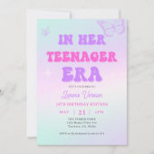 彼女の10代の若者年版誕生会で 招待状 (正面)