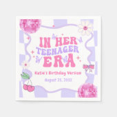 彼女の10代の若者時代の誕生日パーティーで スタンダードカクテルナプキン (正面)