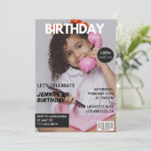 彼女の10歳の誕生日パーティーのための雑誌の表紙の招待状 招待状 (スタンド正面)