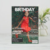 彼女の12歳の誕生日パーティーのための雑誌の表紙の招待状 招待状 (スタンド正面)