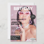 彼女の15歳の誕生日パーティーの招待状 雑誌の表紙 招待状 (正面)