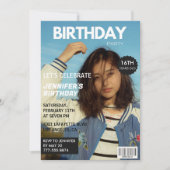 彼女の16歳の誕生日パーティーの招待状 - 雑誌の表紙 招待状 (正面)