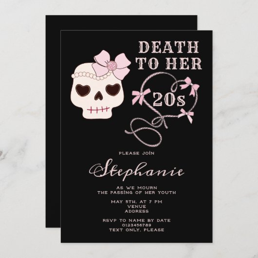 彼女の20年代ディスコ女性のカーボーイスカル30歳への死 招待状 (正面/裏面)
