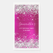 彼女の21歳の誕生日ホットピンクとシルバーのグリッター (正面)