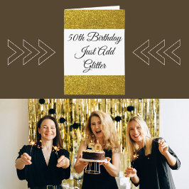 彼女の50歳の誕生日おめでとう ゴールドグリッターカード カード