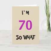 彼女の70歳の誕生日におすすめのユーモアカード カード (正面)