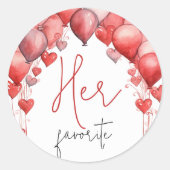 彼女の、お気に入りのスナック ブライダルシャワーのお土産 ラウンドシール (正面)