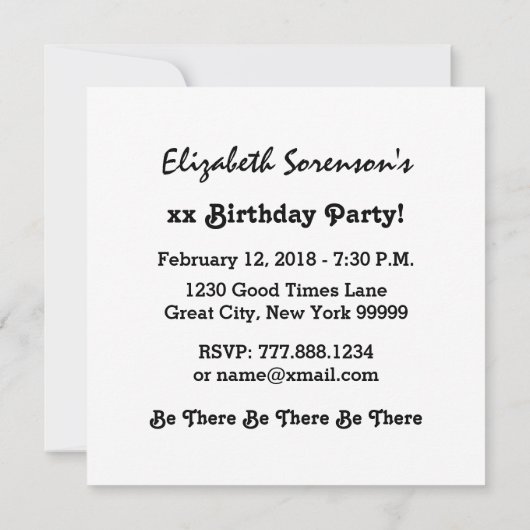 彼女のA06黒人と金ゴールド 招待状 (裏面)