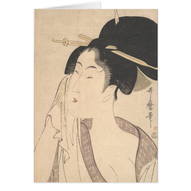 彼女のBathの後でリラックスしている女性 (正面)