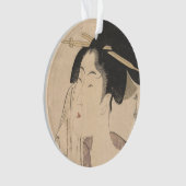 彼女のBathの後でリラックスしている女性 オーナメント (正面)