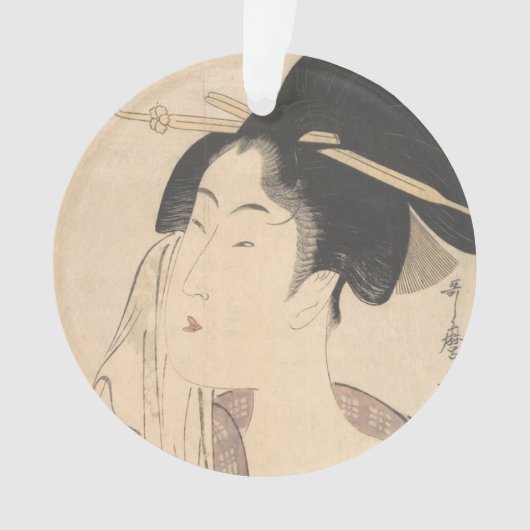 彼女のBathの後でリラックスしている女性 オーナメント (正面)