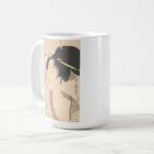 彼女のBathの後でリラックスしている女性 コーヒーマグカップ (正面左)