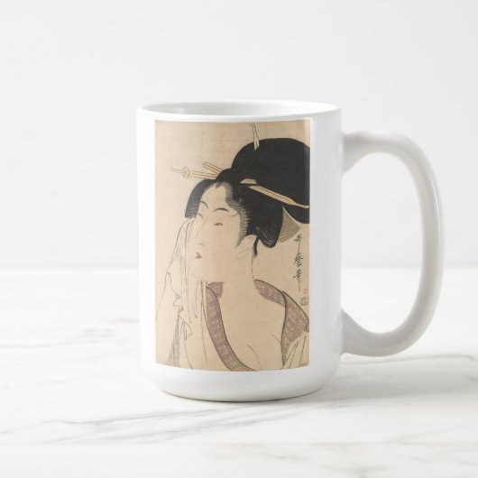 彼女のBathの後でリラックスしている女性 コーヒーマグカップ (右)