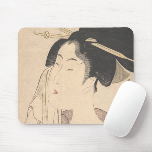 彼女のBathの後でリラックスしている女性 マウスパッド (マウス)