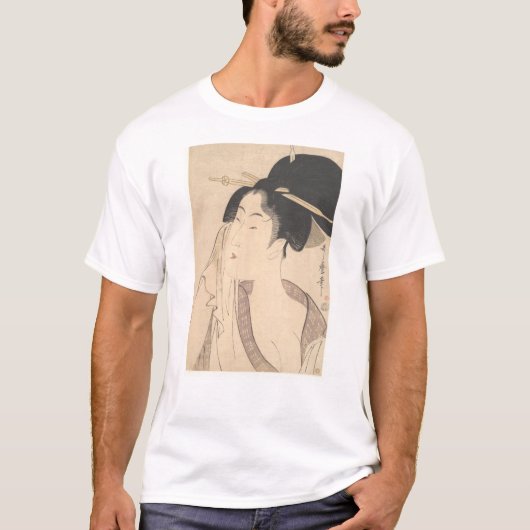 彼女のBathの後でリラックスしている女性 Tシャツ (正面)