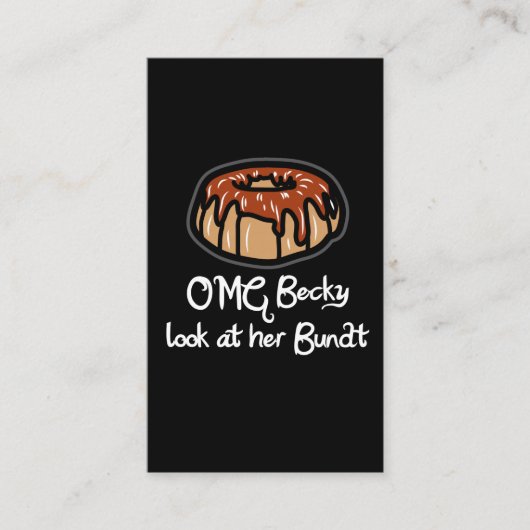 彼女のBundtのパン屋OMG Beckyの一見のためのベーキングのギフト 名刺 (正面)