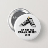 彼女のKamala Harris Support Kamala Harrisと一緒にいる 缶バッジ (正面&裏面)