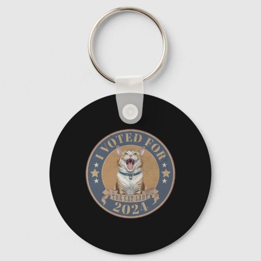 彼女のKamala Harris The Cat Lady Eに投票おもしろいした キーホルダー (正面)