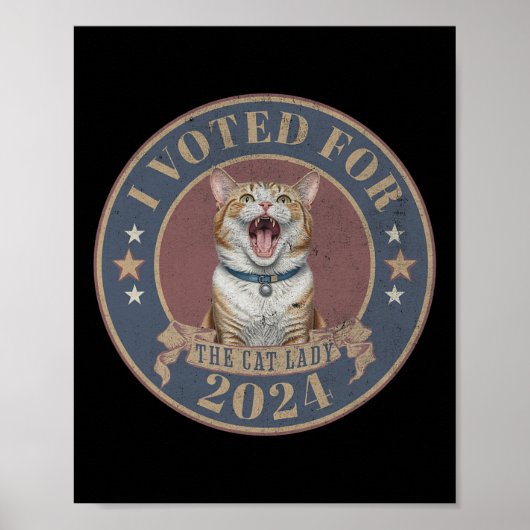 彼女のKamala Harris The Cat Lady Eに投票おもしろいした ポスター (正面)