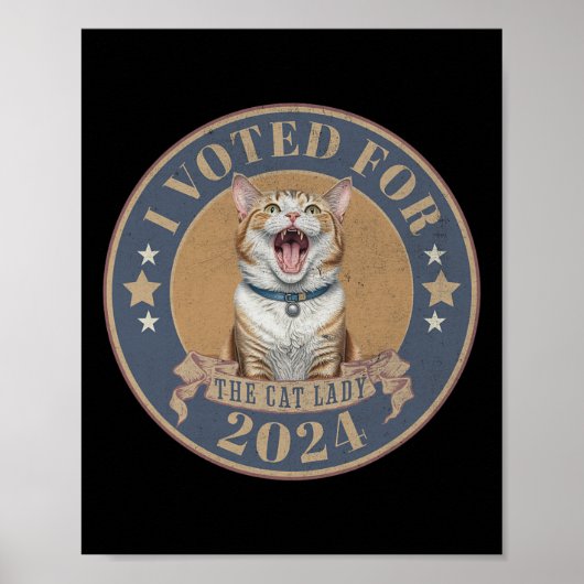 彼女のKamala Harris The Cat Lady Eに投票おもしろいした ポスター (正面)