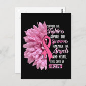 彼女のTのための戦闘機の贈り物を支持する乳がん ポストカード (正面/裏面)