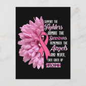 彼女のTのための戦闘機の贈り物を支持する乳がん ポストカード (正面)