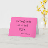 彼女はありますが、少しシェークスピアの激しい引用文です カード (黄色い花)