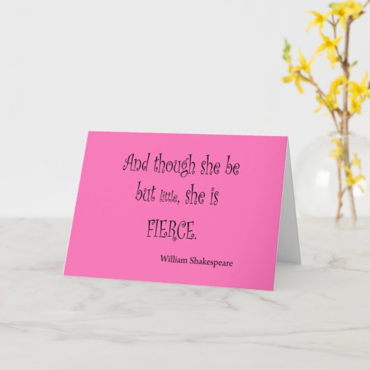 彼女はありますが、少しシェークスピアの激しい引用文です カード (黄色い花)
