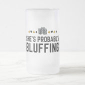 彼女はおそらくブラフィング – カジノトランプのポーカーブラフギフト フロストグラスビールジョッキ (中央)