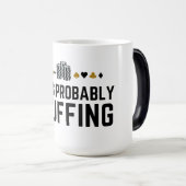 彼女はおそらくブルーフィングおもしろい- トランプのポーカーパンデザイン モーフィングマグカップ (正面右)