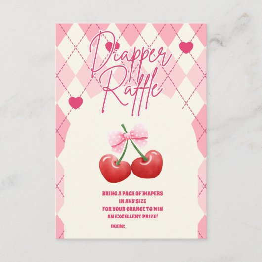 彼女はおむつラッフルの上のさくらんぼだ エンクロージャーカード (正面)
