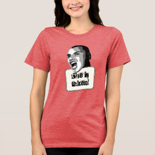 彼女はおもしろい文字 トライブレンドTシャツ