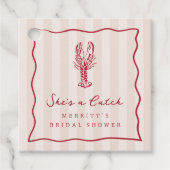 彼女はお宝 | 海岸のカニ  ブライダルシャワーのお土産 フェイバータグ (正面)