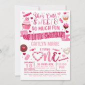 彼女はかわいい、彼女は甘くてとっても楽しいお誘い 招待状 (正面)