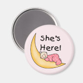 彼女はここにいるベビーガール マグネット (正面/裏面)
