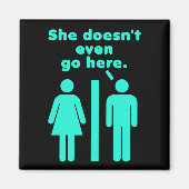 彼女はここを青い黒で行かない マグネット (正面)