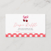 彼女はさくらんぼの上に赤ちゃんシャワーおむつラッフル エンクロージャーカード (正面)