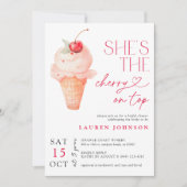 彼女はさくらんぼオントップアイスクリームブライダル 招待状 (正面)