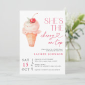 彼女はさくらんぼオントップアイスクリームブライダル 招待状 (スタンド正面)