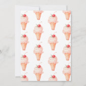 彼女はさくらんぼオントップアイスクリームブライダル 招待状 (裏面)