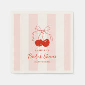 彼女はさくらんぼオントップブライダルシャワー スタンダードカクテルナプキン (正面)