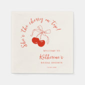 彼女はさくらんぼオントップブライダルシャワー スタンダードカクテルナプキン (正面)