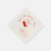 彼女はさくらんぼオントップブライダルシャワー スタンダードカクテルナプキン (角)