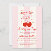彼女はさくらんぼオントップブライダルシャワー 招待状 (正面)