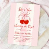 彼女はさくらんぼオントップブライダルシャワー 招待状