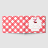 彼女はさくらんぼオントップボウさくらんぼベビーシャワー ゲストブック (全面)