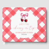 彼女はさくらんぼオントップボウさくらんぼベビーシャワー ゲストブック (正面)