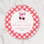 彼女はさくらんぼオントップボウさくらんぼベビーシャワー フェイバータグ (裏面)