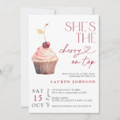 彼女はさくらんぼオントップモダンブライダル 招待状 (正面)